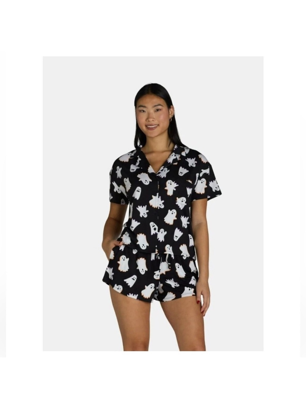 2-piece Ghost Print Pajama Set